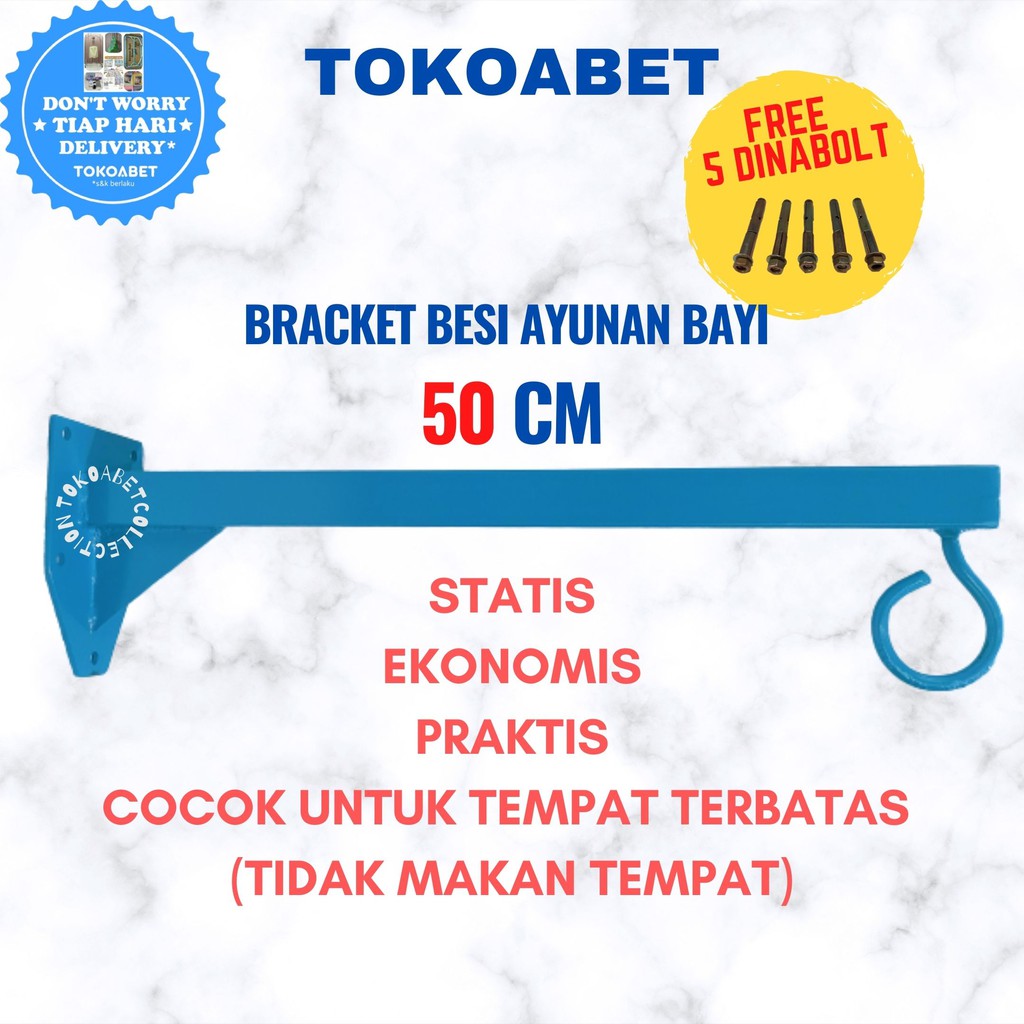 BRACKET WALL BESI AYUNAN BAYI Besi Tebal Tempel Tembok dengan Dinabolt Kuat dan Kokoh TOKOABET