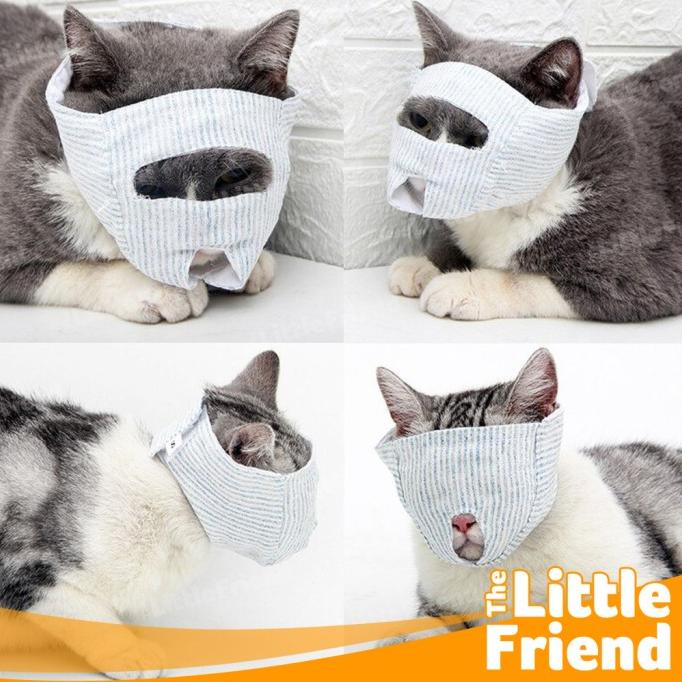 Muzzle Masker Mata Penutup Mulut Moncong Kucing Anti Gigit dan Cakar