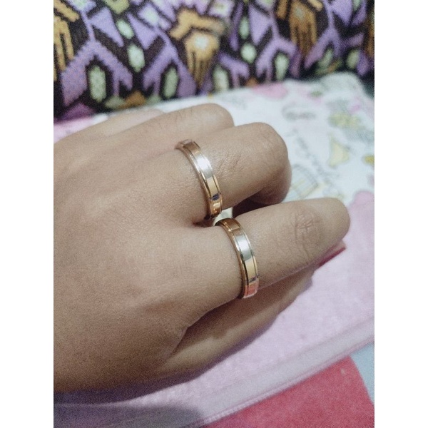 cincin Pernikahan / Tunangan Emas SWASA Polos ANTI LUNTUR PUTIH (KUNING SELAMANYA) Persis Emas asli