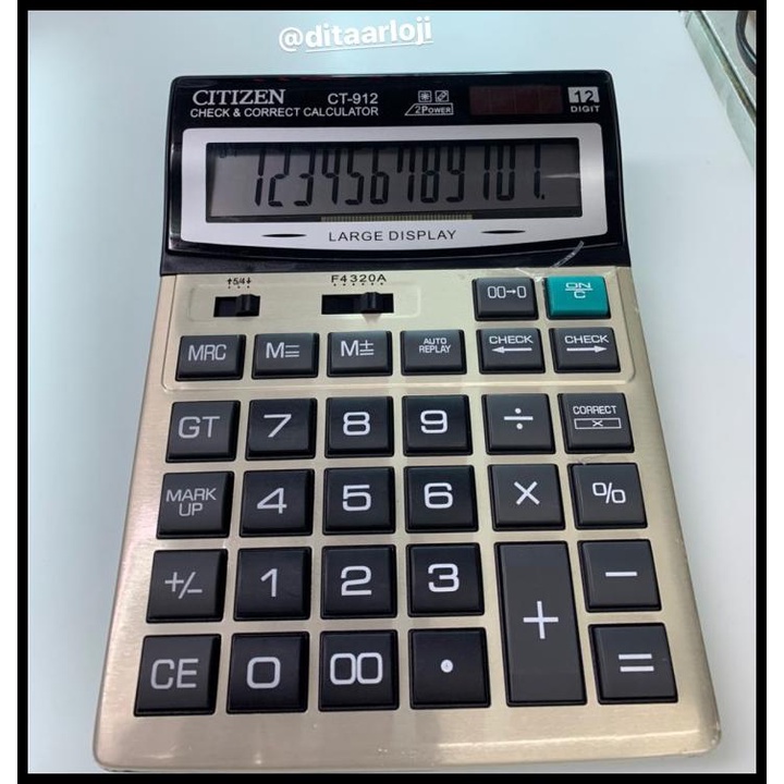 

Kalkulator Citizen Ct 912 Besar 12 Digit