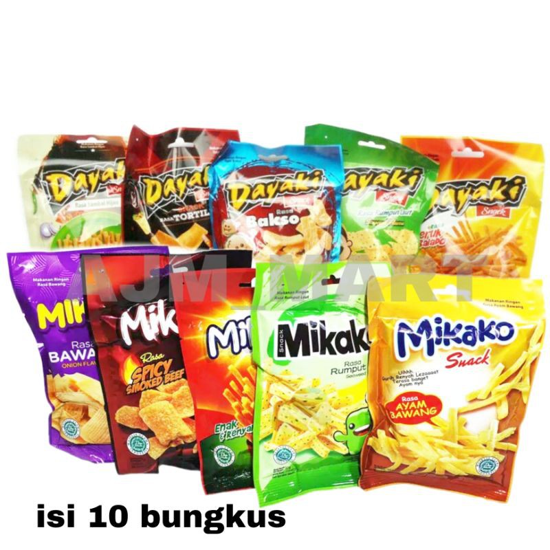 

Mikako/Dayaki Snack Aneka Rasa isi 10 bungkus