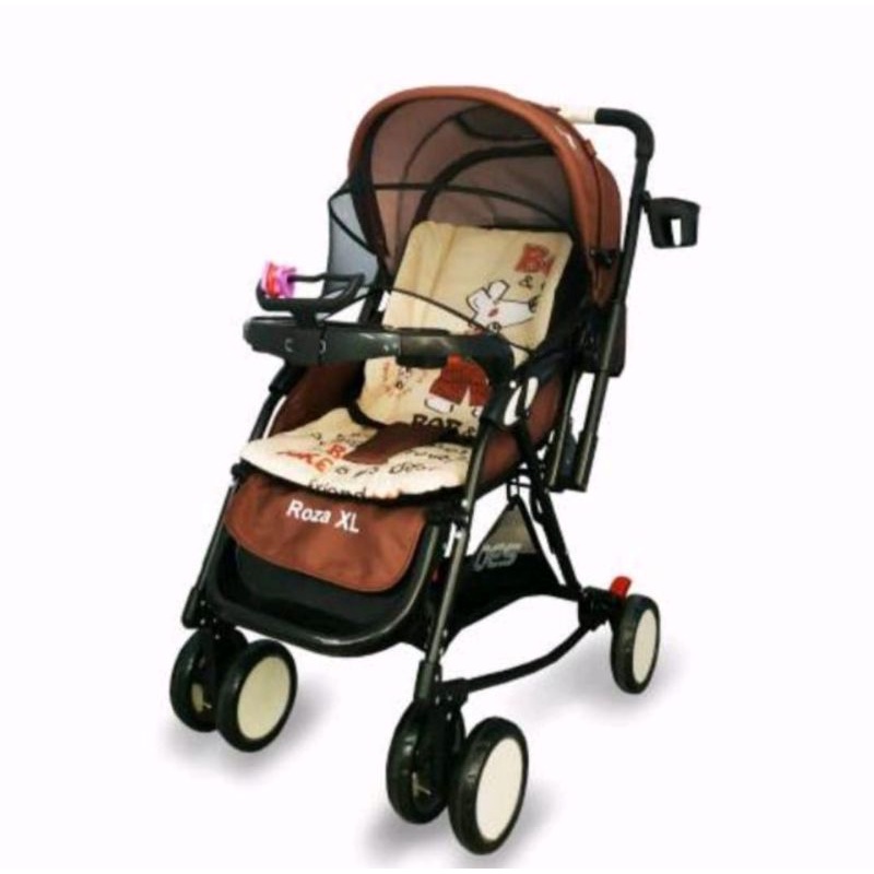 Babydoes stroller roza XL 389 kereta dorong bayi murah