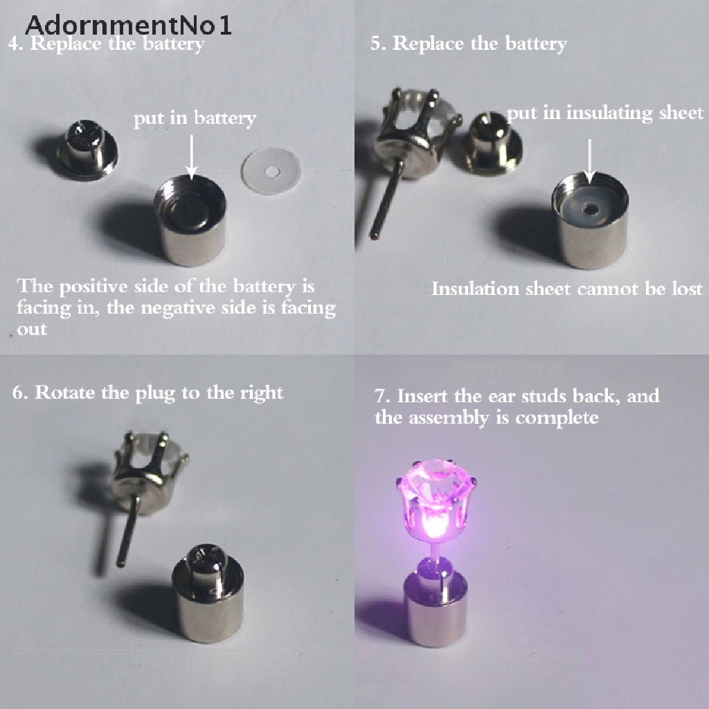 (AdornmentNo1) Anting Tusuk Dengan Lampu LED Untuk Wanita