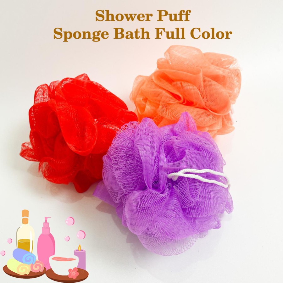 Spons Mandi 15gr Random Warna / Shower Puff Mini - Sponge Bath Gosokan Badan