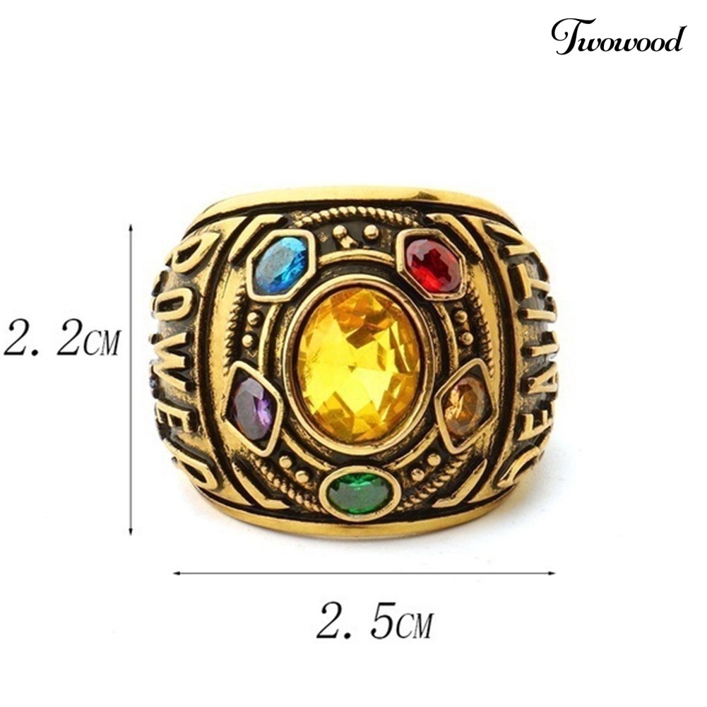 Cincin Desain Power Mind Soul Infinity War Thanos Warna-Warni Untuk Pria