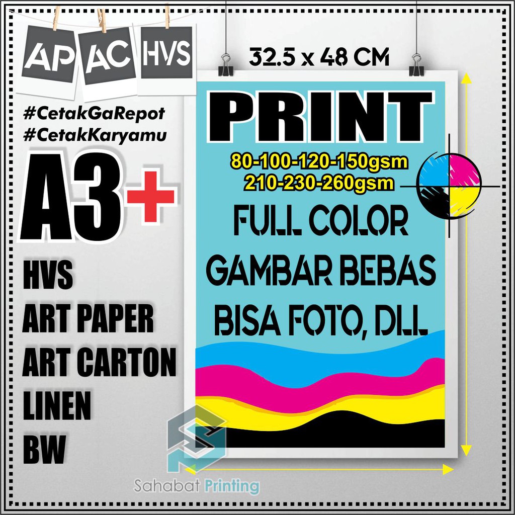 

CETAK PRINT A3 + FULL COLOR, ART KARTON, ART PAPER, HVS, GAMBAR FOTO