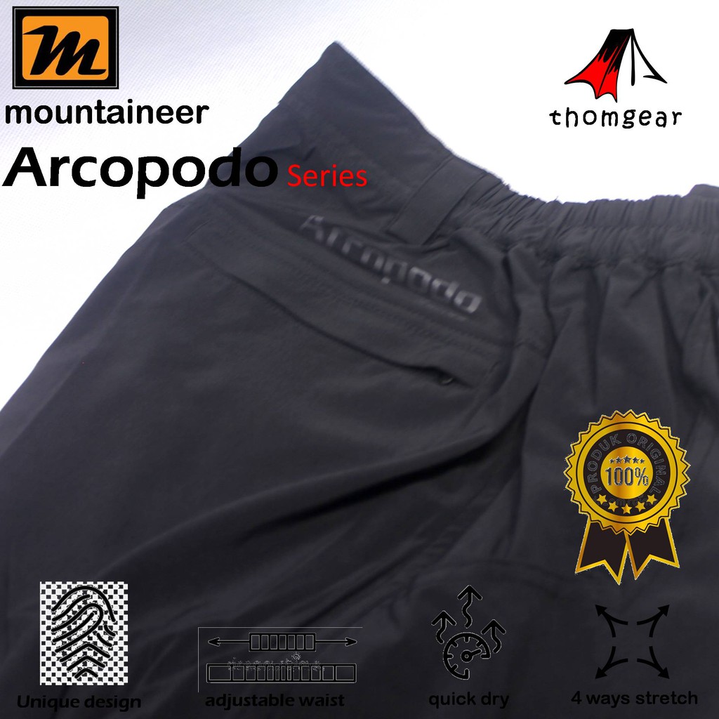 Mountaineer Arcopodo Celana Gunung Hiking Pendek Olahraga Quickdry Stretch Thomgear Paiton Probolinggo