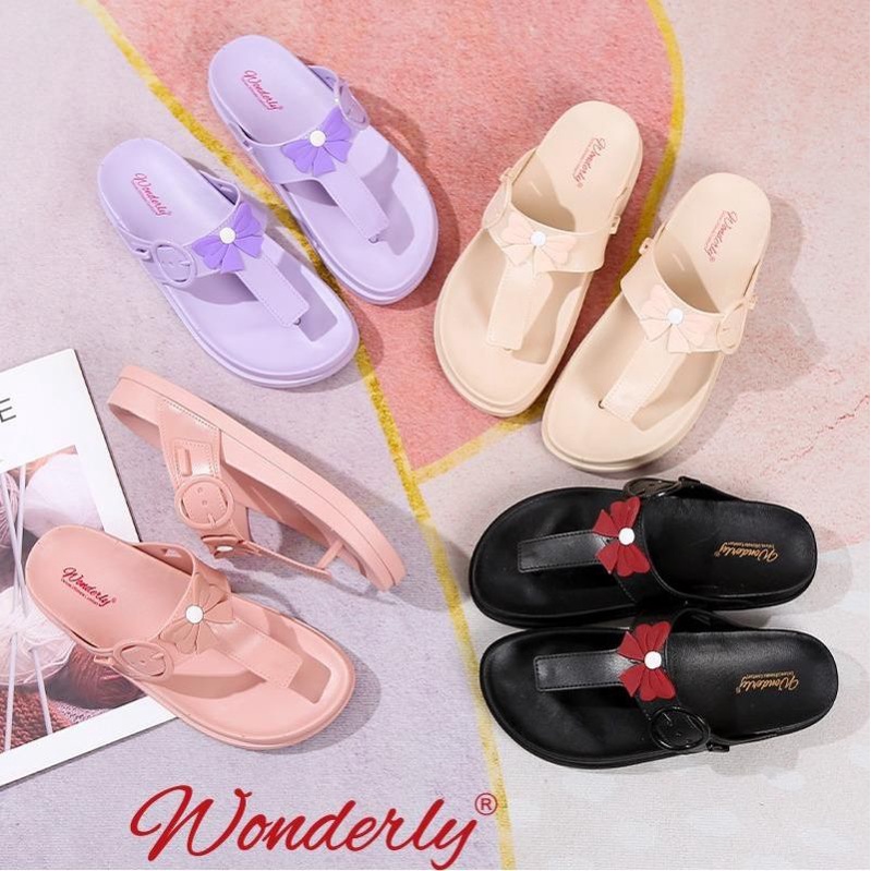 2025-2 [WONDERLY] Sandal Wanita Tali Jelly Sendal Wanita Karet Tali Wonderly Sendal Tali Wanita Sandal Flatbed Sandal Jepit Tali Sandal Pita Sandal Santai