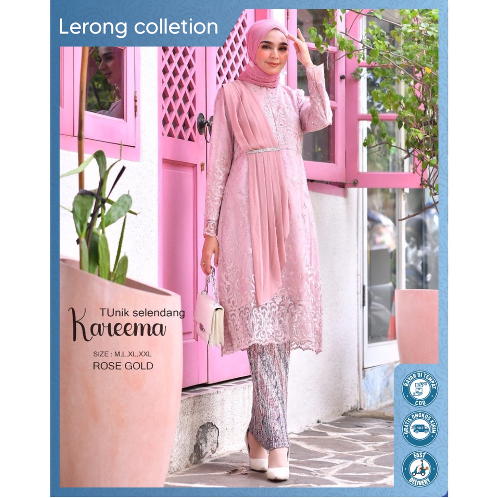 Stelan Tunik Selendang Modern / Tunik Melayu / Kebaya / Kebaya Wanita Modern / Kebaya premium / Tuni