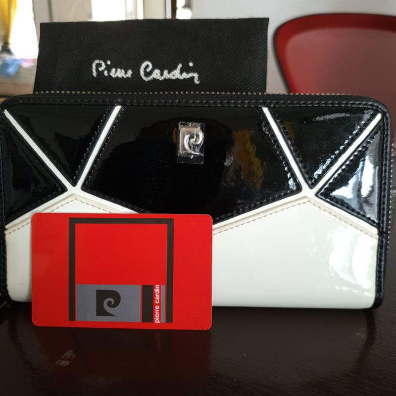 dompet wanita piere cardin preloved black white