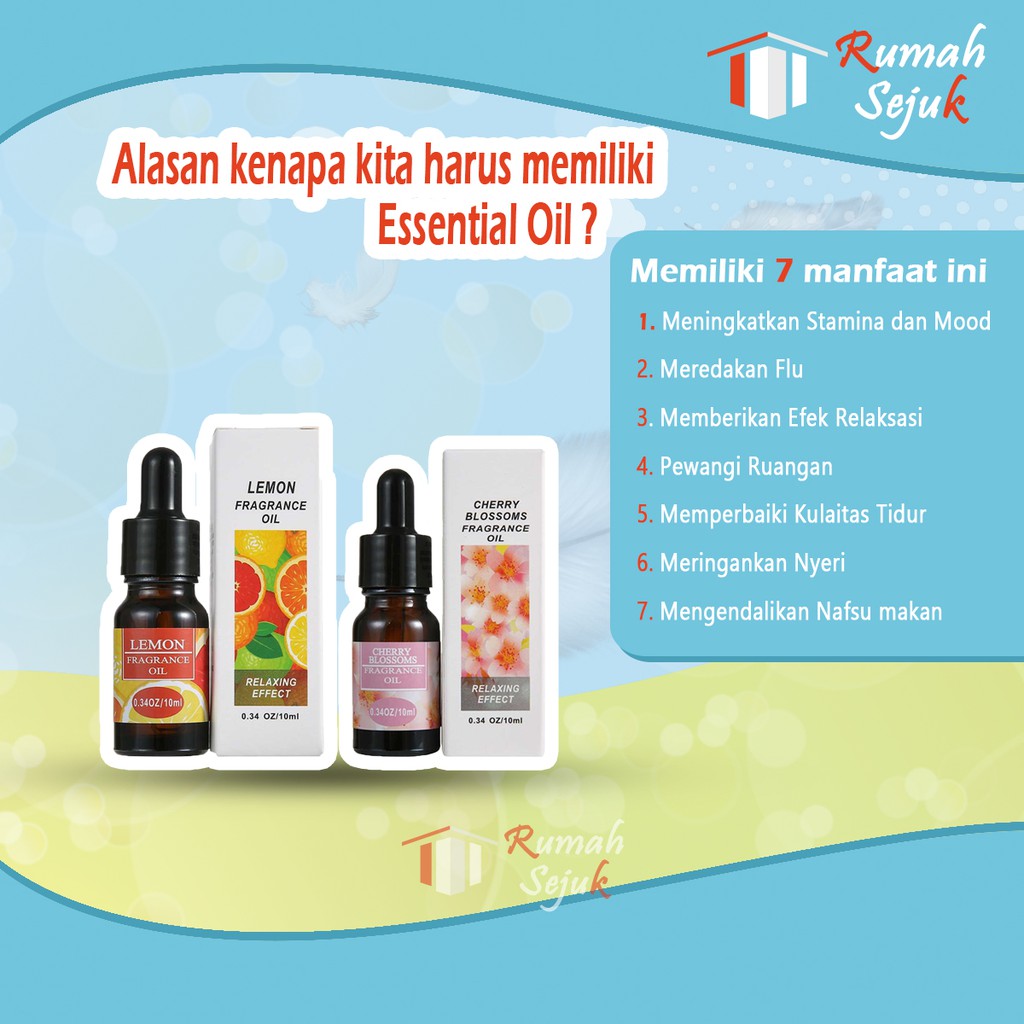 RS - Aromaterapi Pure 100% Murni &amp; Alami Air Fragrance Essensial Pengharum Pewangi Esensial Esential Oil Aromatheraphy Ruangan RS-15 10ml Defuser Humidifer Minyak Humadifier Humudifier Humdifier Difusser Essential TSLM1 TSLM2 RH-17 Kamar Taffware