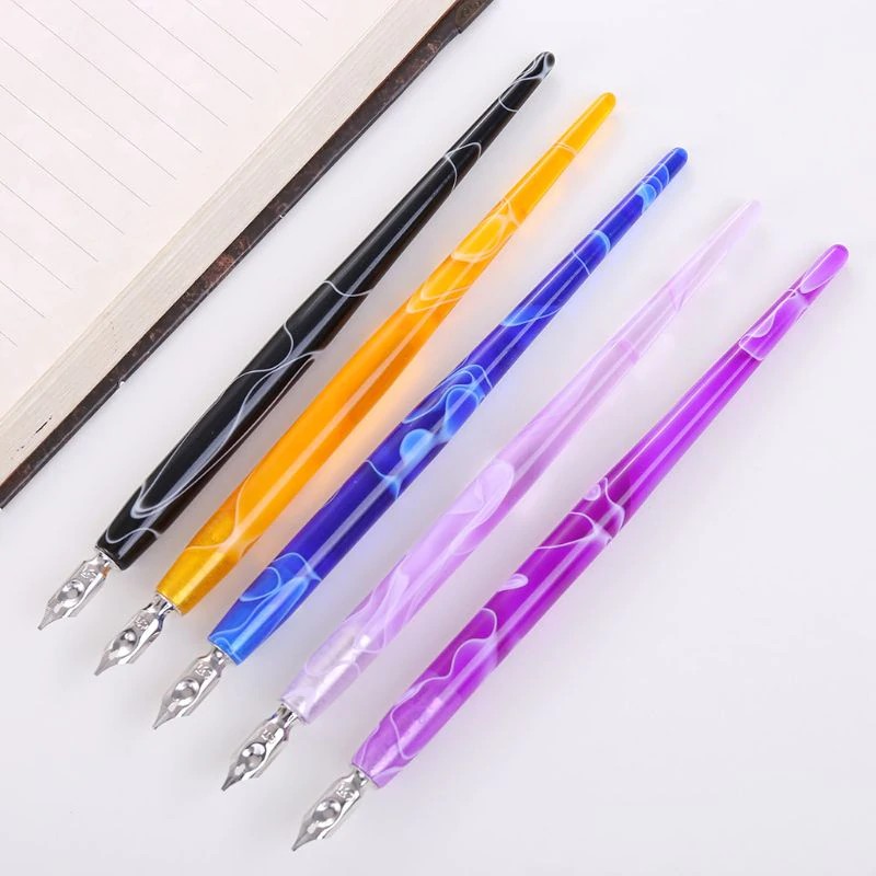 

Ongkir Gratis ya 5Pcs/Set Acrylic Dip Pen Ceramic Pottery Tools Flat Cartoon Tip Painting Supplies