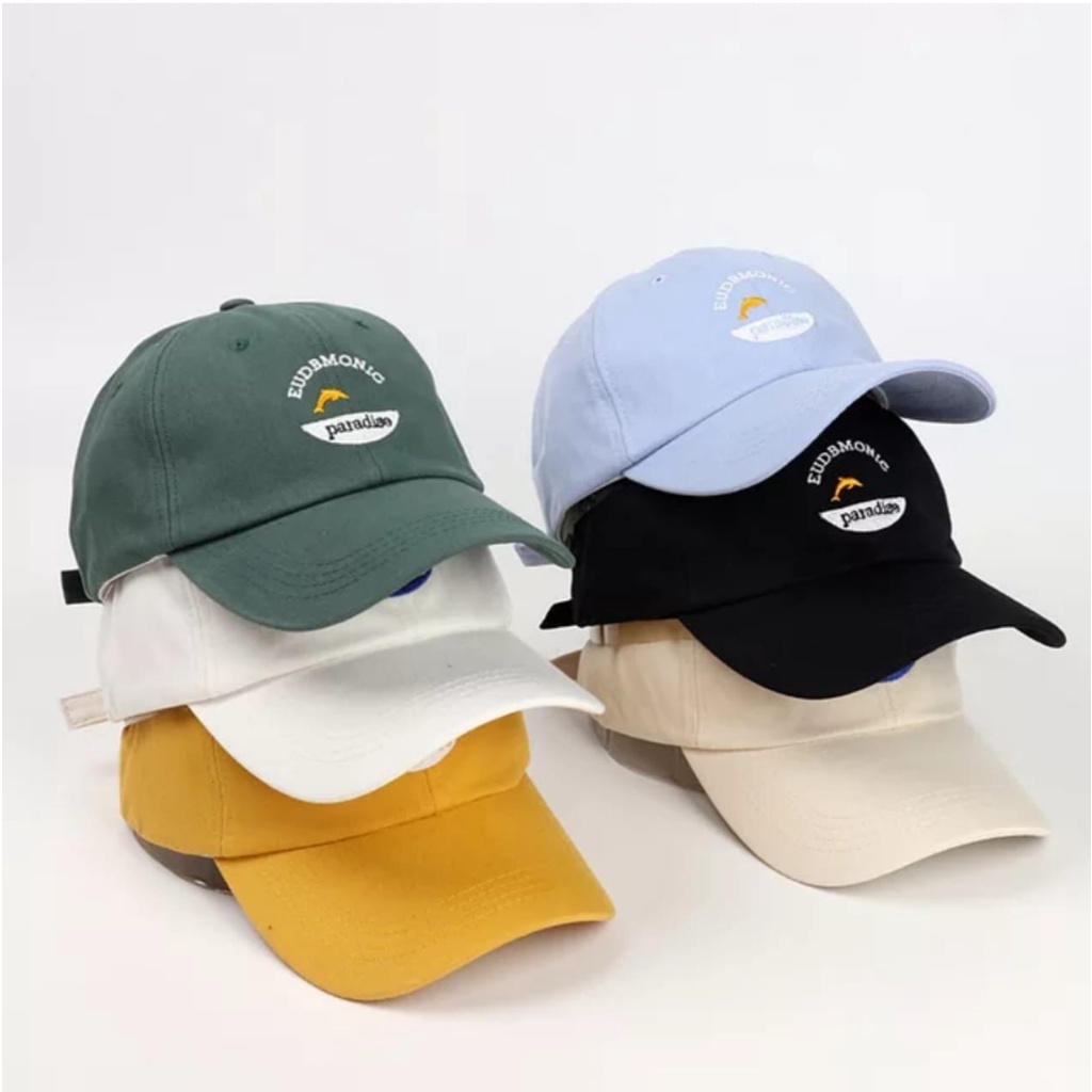 Murah Harga Grosir Topi Baseballl Unisex Cap Bordir Paradise Top/Topi Bisbol Kustom Pria Wanita Little Dolphin Kartun Trendy Style