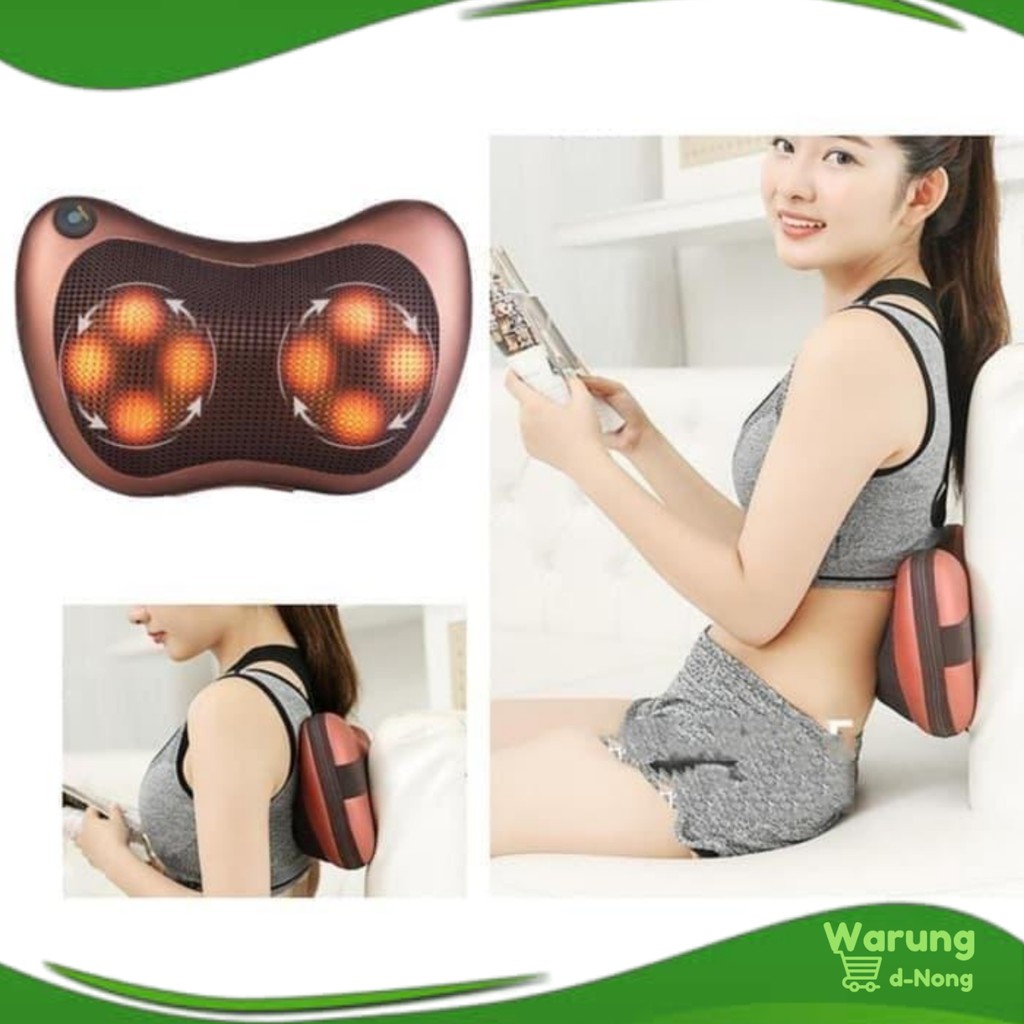 BANTAL PIJAT LEHER ELEKTRIK MOBIL PORTABEL / 4 BOLA PIJAT INFRARED / PERAWATAN DIRI