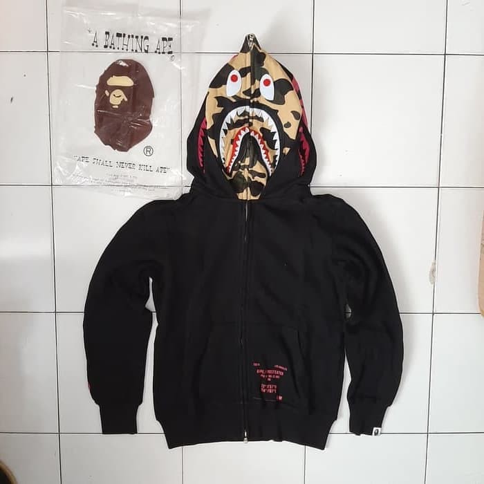 bape x undefeated double shark hoodie