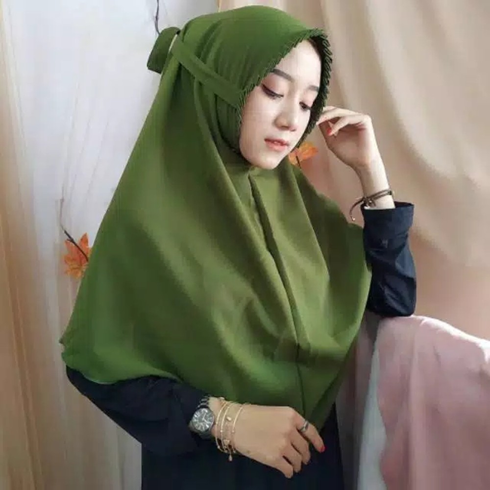 Jilbab Bergo Maryam Tali Lipit Diamond KCB Sarah Lipat Hijab Instan