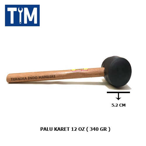 Palu Karet 12 OZ Gagang Kayu / Rubber Hammer