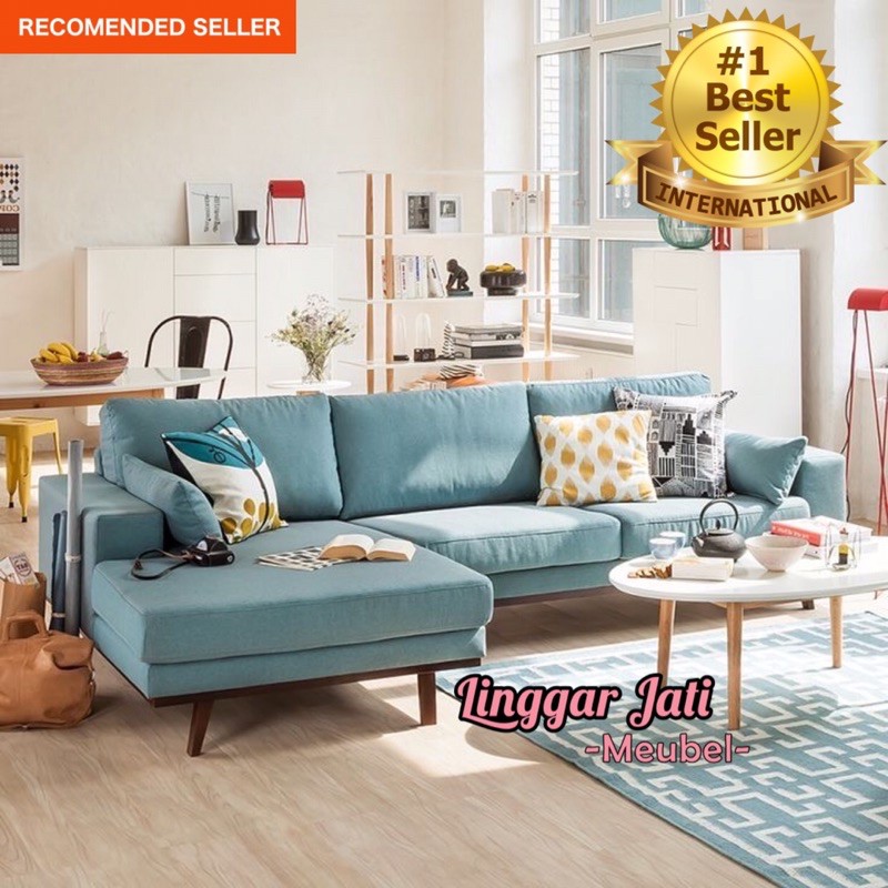 TERMURAH SOFA SUDUT MINIMALIS KURSI SUDUT SOFA RETRO L SOFA L JATI