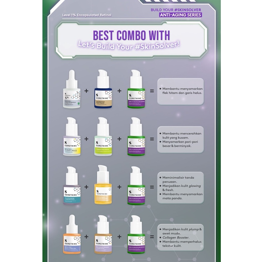 [PROMO SPESIAL] BPOM SOMETHINC SKIN SOLVER ANTI AGING Series 20ml - 1% Pure Retinol + Squalane | Level 1% Encapsulated Retinol  | Granactive Snow Retinoid 2% 100% ORIGINAL