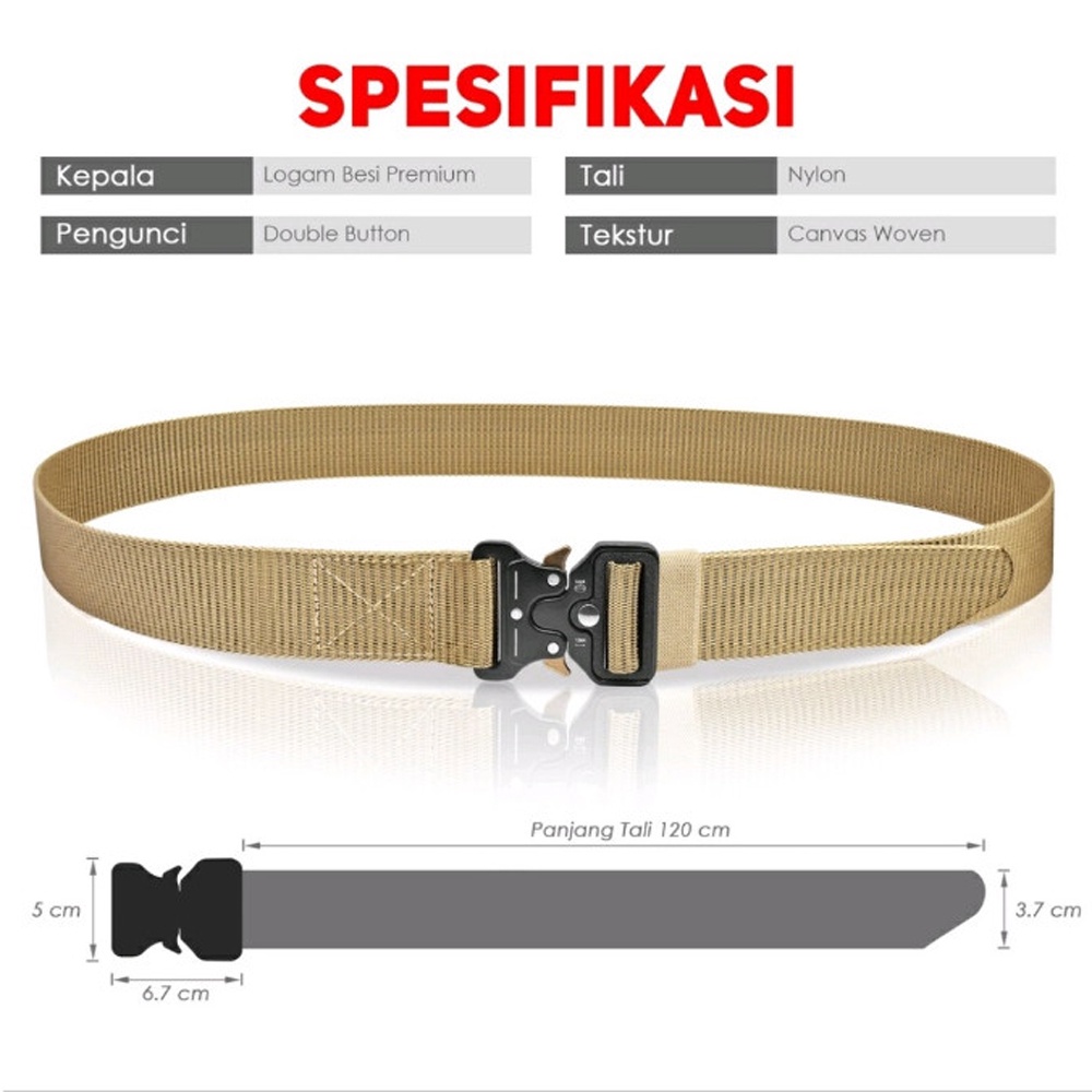 SHOPEE 6.6 SUPER SALE!! Ikat Pinggang Pria Tactical Nylon Kanvas Sabuk Military Kode S045