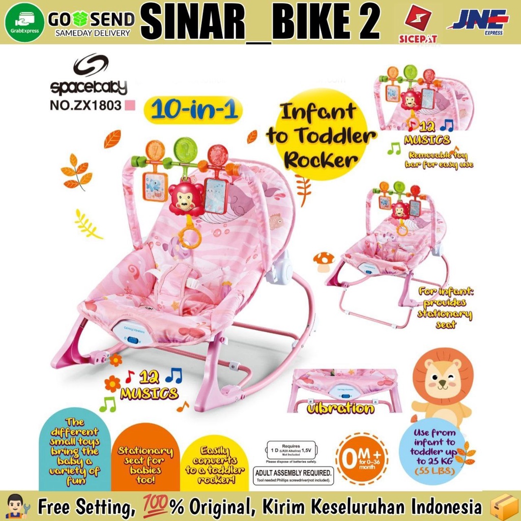 Baby Bouncer Rocker SPACEBABY ZX1803 &amp; NO.8630 Ayunan Bayi Kursi Goyang 10 IN 1