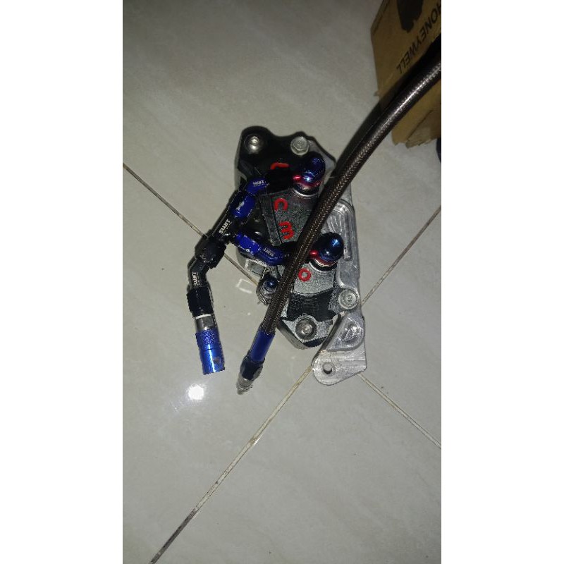 kaliper Brembo 4p 2pin cnc breket PCX150 lokal selang swit staubli original