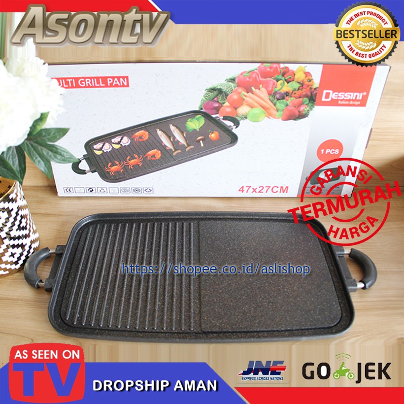 SUGGO GRILL PAN Alat panggang daging BBQ TANPA LENGKET Bahan TEFLON