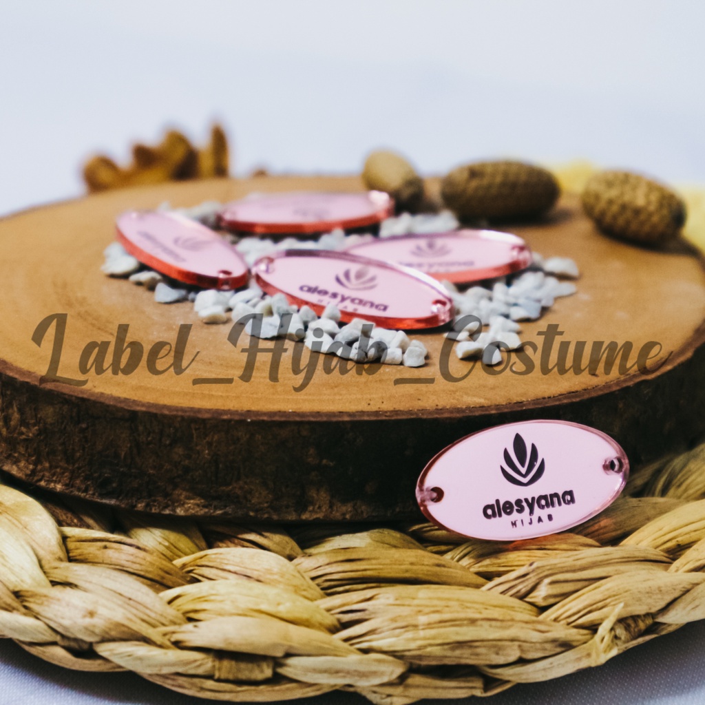 

label hijab | label baju | label akrilik | custom label | label jilbab | label cutting | label hijab custom