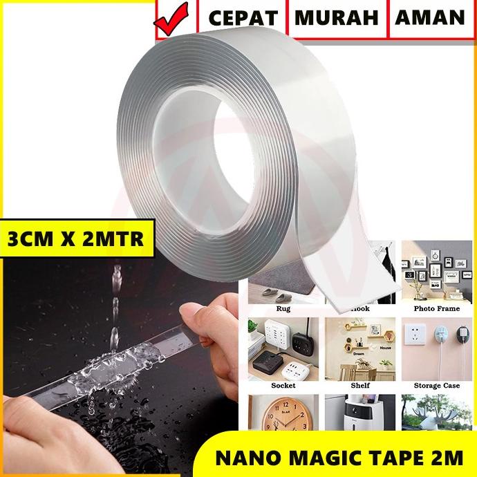 

NANO MAGIC DOUBLE TAPE TAHAN AIR BENING ACRYLIC BISA DI CUCI 30MM X 2M modmark98 Segera Beli