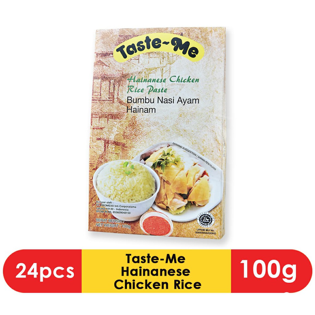 

TASTE-ME STH Hainanese Chicken Rice Paste Bumbu Masak Instan [100 g] - Multi Pack 24 pcs
