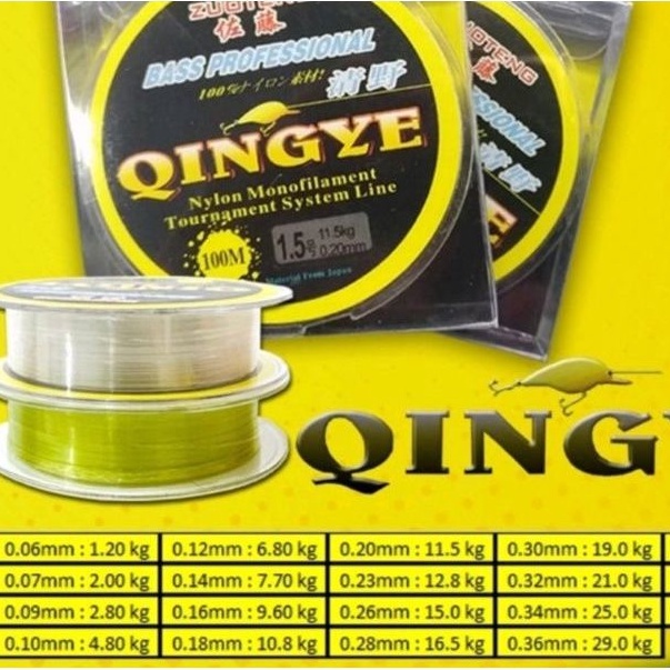 Senar Qingye 100m | Senar Pancing Qingye