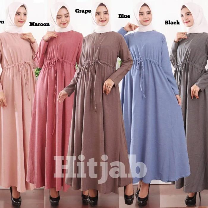 Baju Gamis Wanita Gamis Polos Jumbo Bahan Katun Supernova