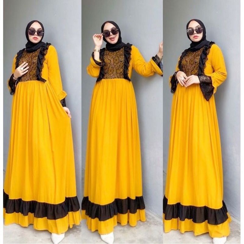 DRESS MUSLIM, baju wanita, baju gamis, dress, gamis, Baju gamis, fashion wanita, emika lace