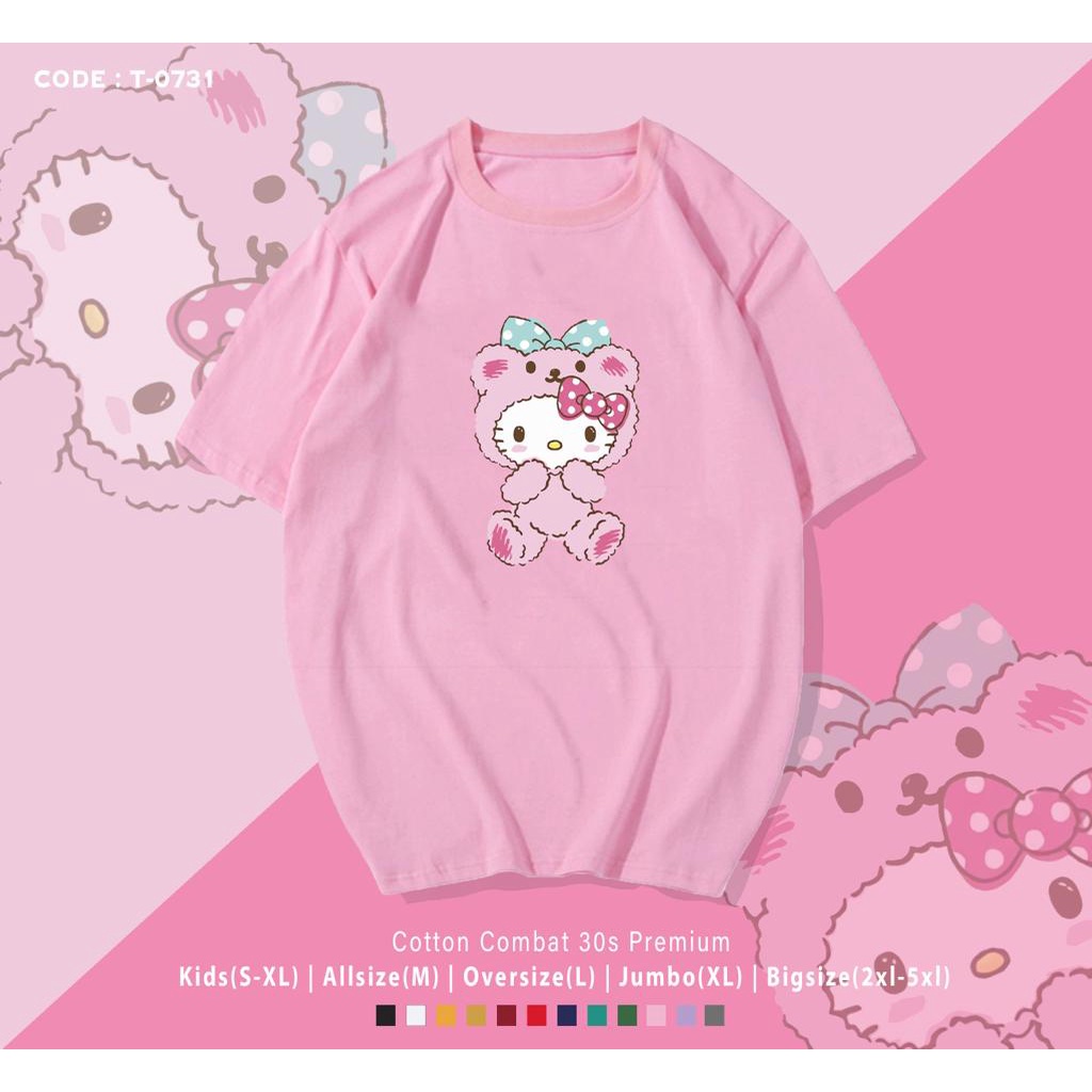 KAOS HELLO KITTY LUCU TERBARU / UK M-XL / KAOS SANTAI / KAOS WANITA / CUSTOM KAOS / BAHAN LEMBUT