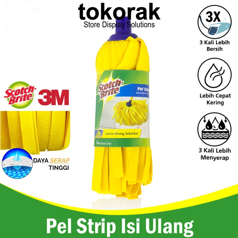 SCOTCH BRITE 3M KAIN PEL ISI ULANG REFILL PEL STRIP KUNING ID- 73