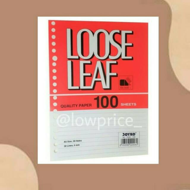 

Kertas binder a5 isi 100 lembar / loose leafe