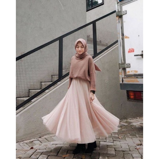 Sale PROMO TERBARU rok tutu panjang/ rok tutu polos/ROK TUTU DEWASA 2 LAPIS /Rok tutu hijab