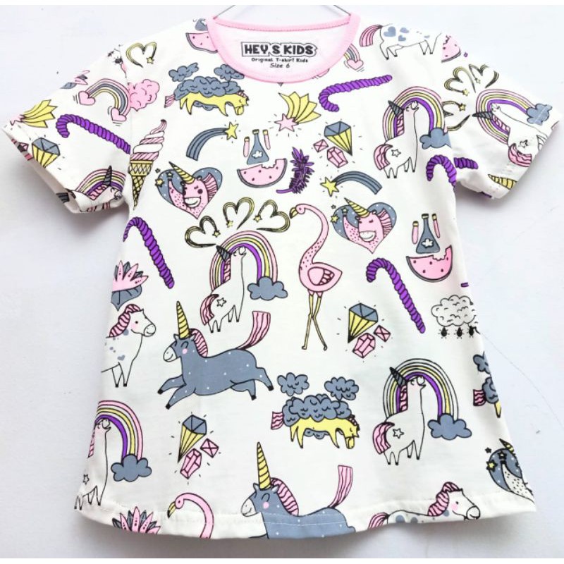 Kaos anak perempuan cewek umur 1 sampai 6 tahun motif sepeda girls