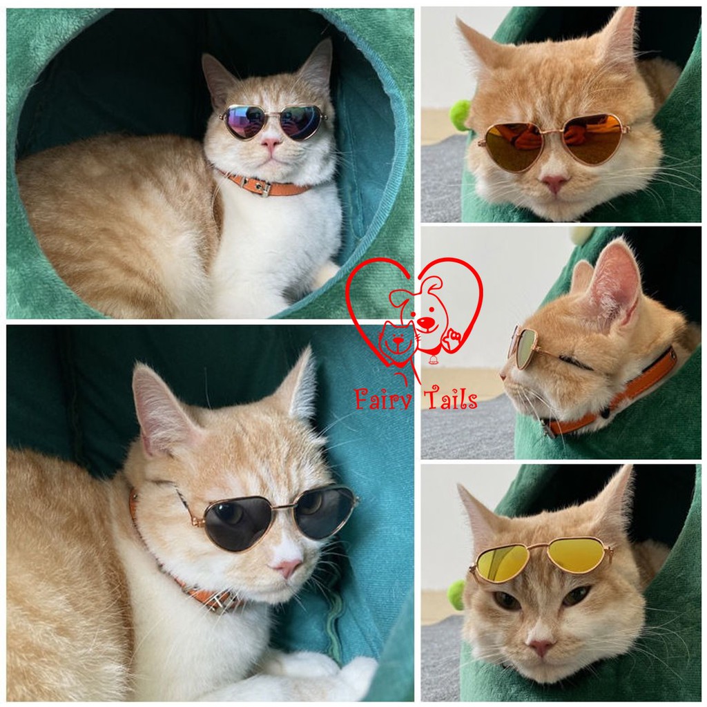 Kostum Cosplay Anjing Kucing Kacamata Gaya Heart | Pet Fashion Sunglassess Heart Triangle Shape