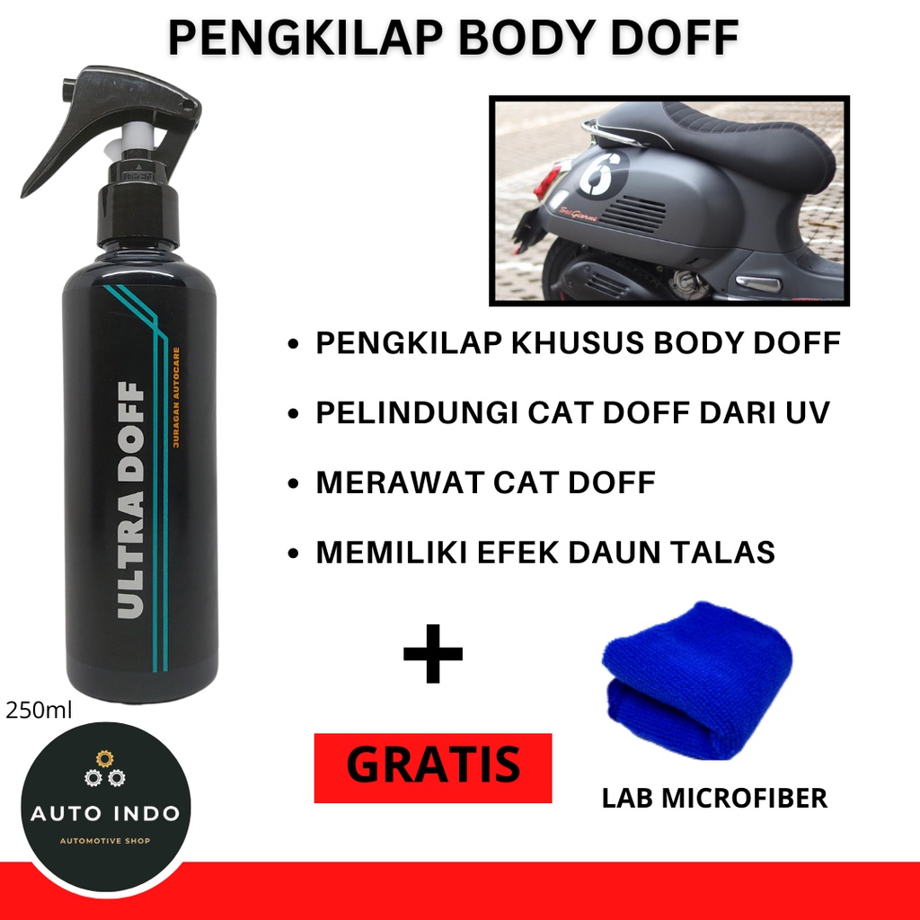 Pengkilap Body Motor Doff Mobil Doff - Pelindung Cat Doff Kendaraan - Water Repellent Efek Daun Talas Anti Air Pengkilap Kendaraan Ultra Doff Juragan Autocare