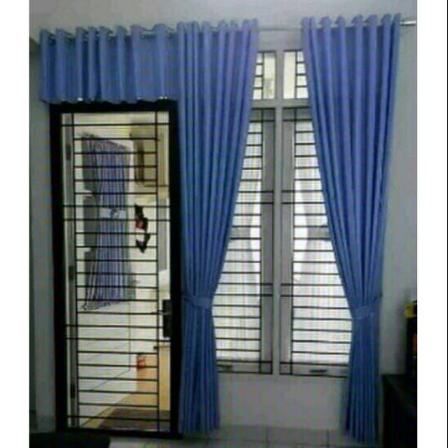 Gorden satu set poni samping hordeng polos dan motif