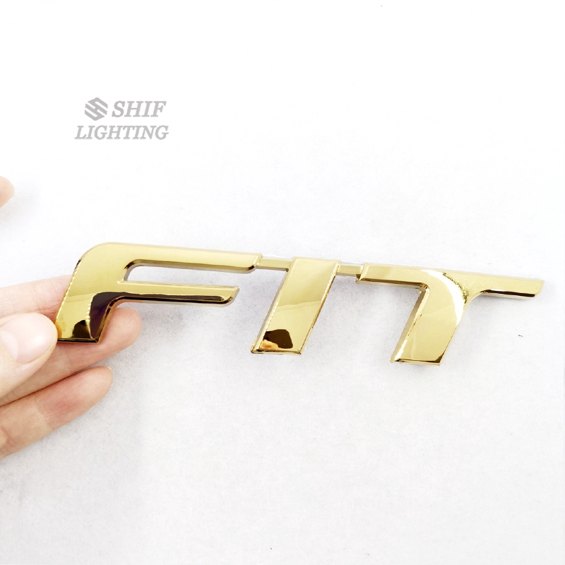 1 x ABS Gold FIT Letter Logo Car Rear Trunk Emblem Sticker Badge Decal Replacement For Honda Fit