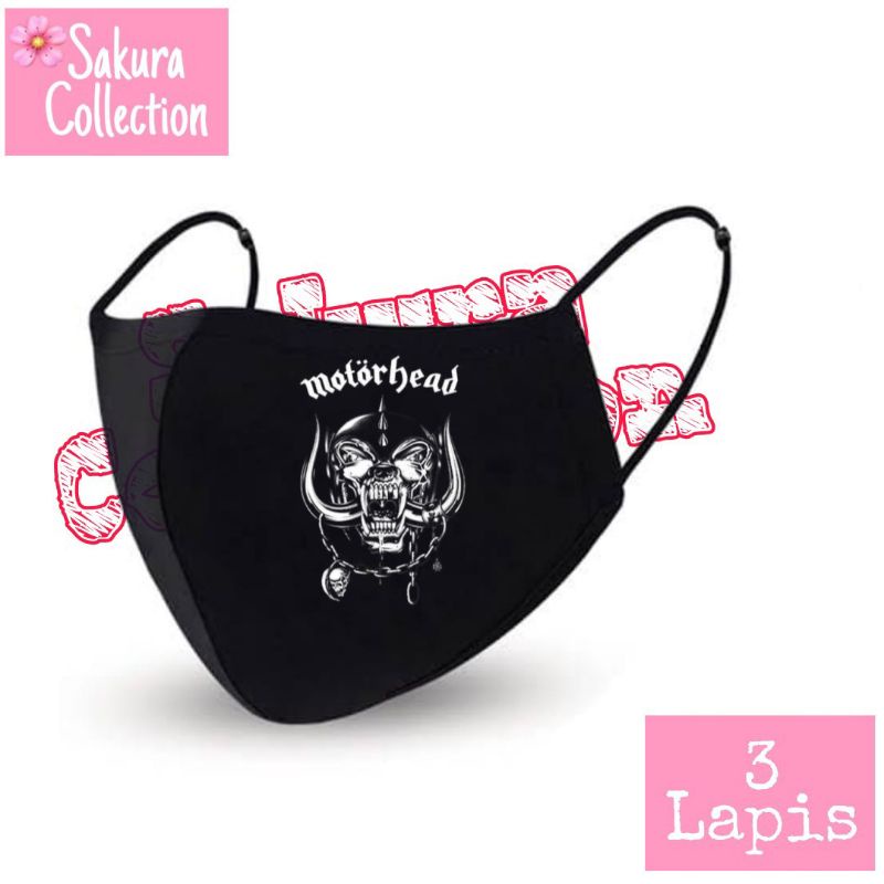 Masker Kain 3 Lapis - Motorhead Band metal