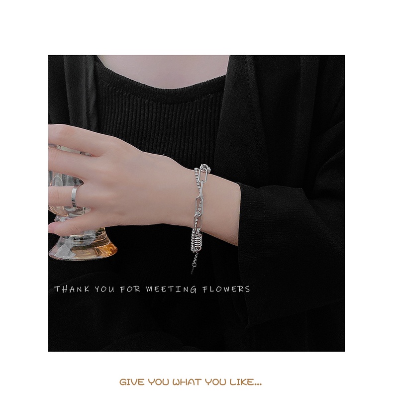 Niche desain gelang wanita in double-layer zirkon rantai jahitan musim semi kepribadian manis gaya k