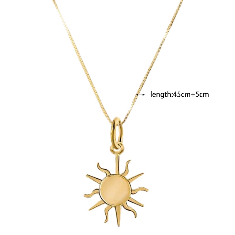 Fancyqube Kalung Rantai Choker Liontin Bunga Matahari Bahan Stainless Steel Lapis Emas 18k Untuk Wanita