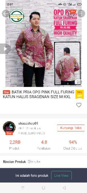 Kemeja Batik Sekartaji Katun Full Furing Termurah