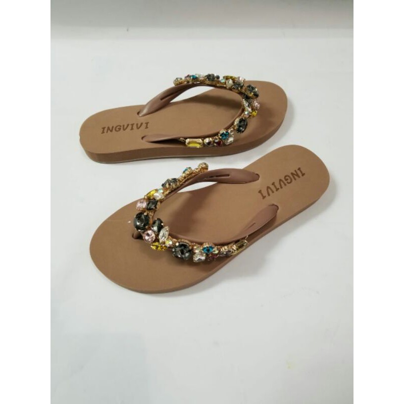 Sandal Jepit INGVIVI Flat / Sandal Jepit INGVIVI SWAROVSKI Flat