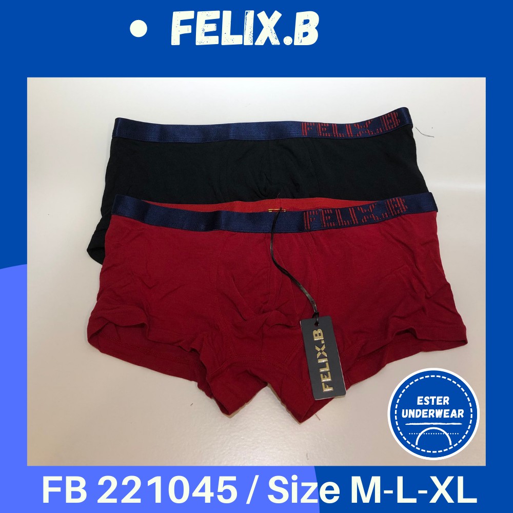 Celana Boxer Pria Felix B  FB 221045 Bahan Micro modal Air Isi-2 PCS