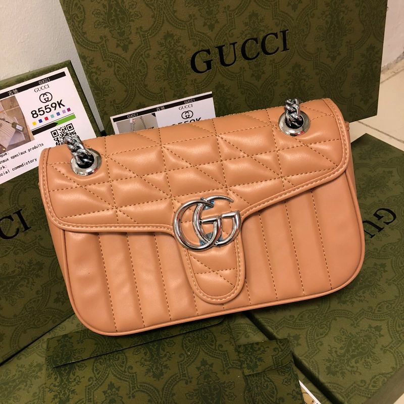 Tas Fashion Wanita Gucci Marmont Aria SHW Besi Silver TERMURAH