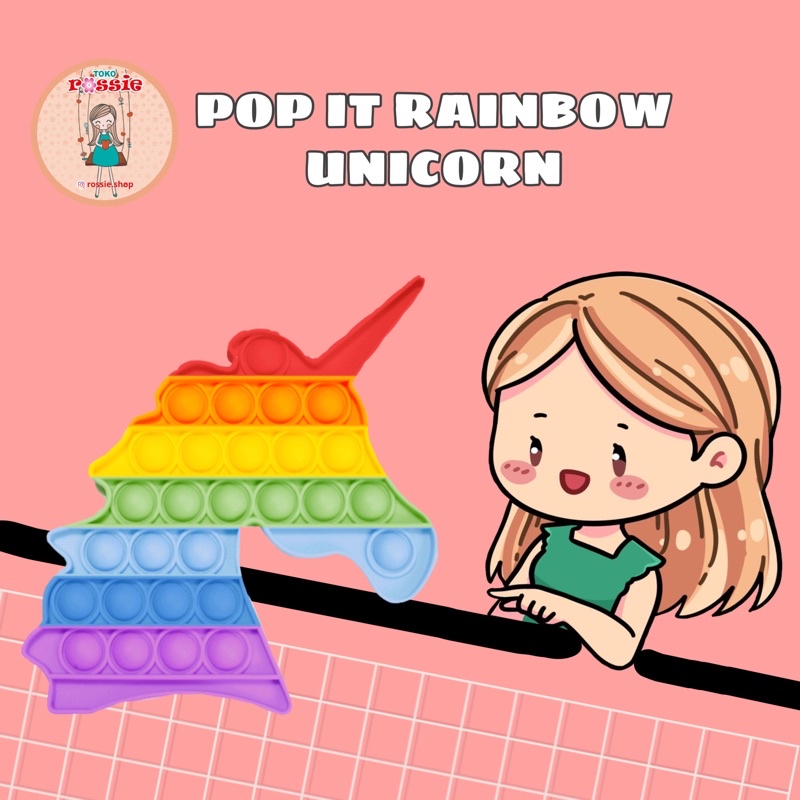 READY!READY! Fidget Pop It Rainbow Lengkap Murah/Mainan Sensorik Pereda Stres/Pop It Viral-Unicorn